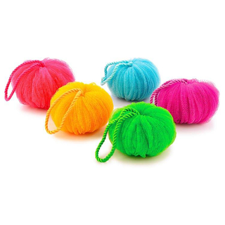 Soft Round Brush PE Mesh Shower Body Exfoliating Bath Flower Ball Puff TJ154