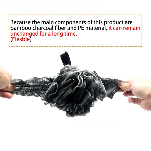 1pc Bamboo Charcoal Bath Ball Shower Wash Sponge Product Soft Elastic Mesh Hanging Shower Ball