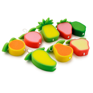 Bath Sponge Wholesale Customize Logo Bathroom Bodywork Bath Pouf Food Shape Loofah Bath TJ350