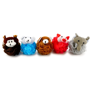 Skin Care Cartoon Animal Bath Mesh Exfoliating Shower Sponge manufacturer TJ076