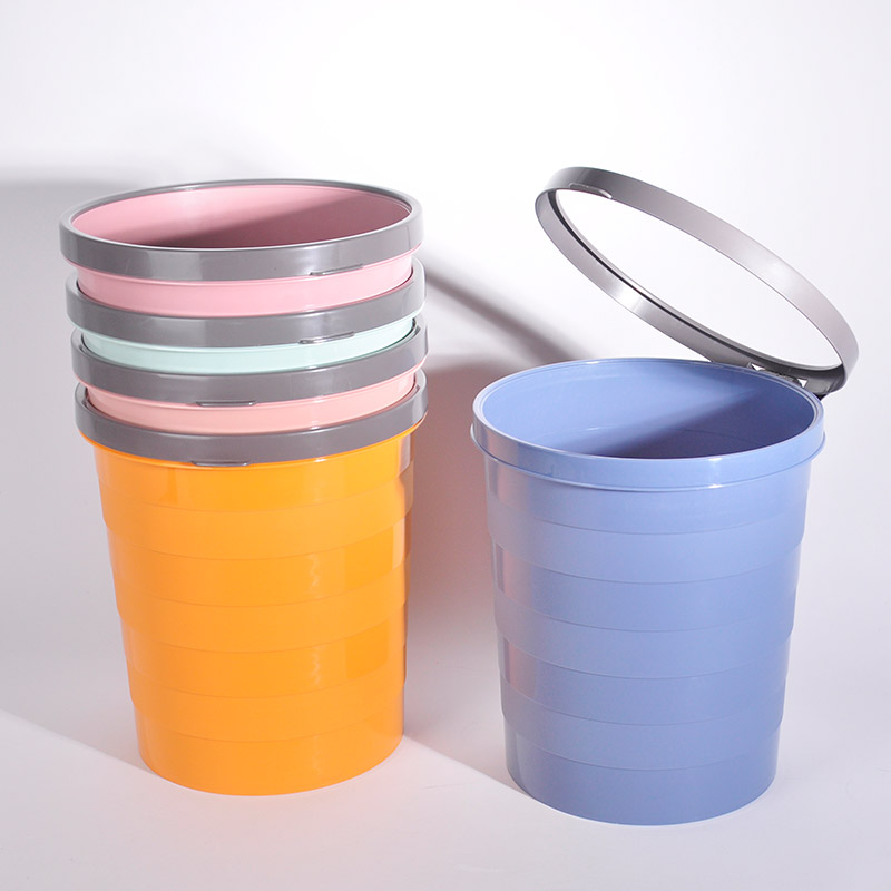 Garbage Bin Dust Bin Plastic Storage Bucket Home Office Kitchen Bathroom Waste Bin Plastic Round Trash Can with Lid